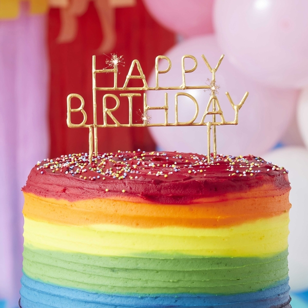 Gold Sparkler - Happy Birthday